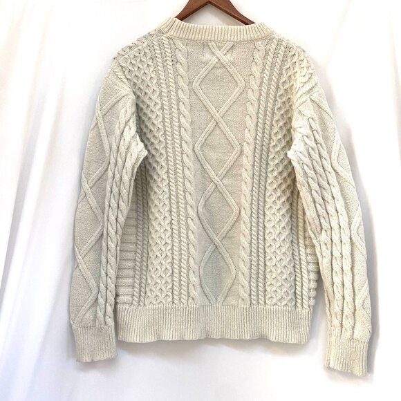 Aelfric Eden Cream Cable Knit Crewneck Sweater - Picture 2 of 7